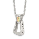 Landstrom's Mt. Rushmore Black Hills Sterling Silver 12K Gold Accents Stirrup Spring Ring Clasp Necklace