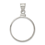 Wideband Distinguished Coin Jewelry Sterling Silver Polished 24.1 x $0.25 Screw Top Coin Bezel Pendant