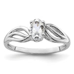Sterling Silver Rhodium-plated White Topaz Ring