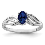 Sterling Silver Rhodium-plated Created Sapphire Ring
