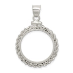 Wideband Distinguished Coin Jewelry Sterling Silver Polished Rope 21.1 x $0.05 Screw Top Coin Bezel Pendant