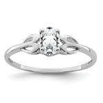 Sterling Silver Rhodium-plated White Topaz Ring