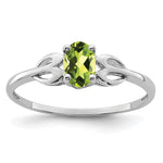 Sterling Silver Rhodium-plated Peridot Ring