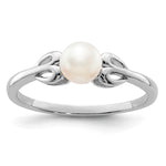 Sterling Silver Rhodium-plated FW Cultured Pearl Ring