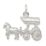 Sterling Silver Polished Horse and Carriage Charm