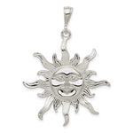 Sterling Silver Polished Smiling Face Large Sun Charm