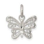 Sterling Silver Diamond-cut Filigree Butterfly Charm