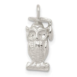Sterling Silver Polished Graduation Owl Charm