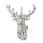 Sterling Silver Diamond-cut Deer Head Charm