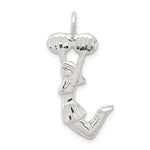 Sterling Silver Polished Cheerleader Charm