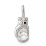 Sterling Silver Satin Diamond-cut 3-D Single Boxing Glove Charm