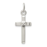 Sterling Silver Diamond-cut Heart Center Latin Cross Pendant