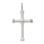 Sterling Silver Satin Diamond-cut Cross Pendant