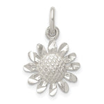 Sterling Silver Diamond-cut Sunflower Charm