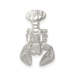 Sterling Silver Polished Diamond-cut Lobster Chain Slide Charm