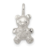 Sterling Silver Polished Diamond-cut 3-D Teddy Bear Charm