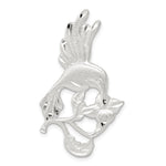 Sterling Silver Satin Diamond-cut Hummingbird and Flower Fits up to Cubetto Slide