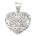 Sterling Silver Filigree Mom Heart Charm