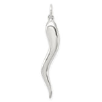 Sterling Silver Polished 3-D Italian Horn Pendant