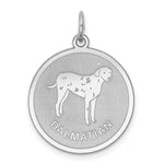 Sterling Silver Rhodium-plated Dalmatian Disc Charm