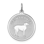 Sterling Silver Rhodium-plated Weimaraner Dog Engravable Disc Charm