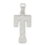 Sterling Silver Rhodium-plated Letter T Initial Pendant