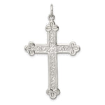 Sterling Silver Textured Celtic Design Budded Cross Pendant