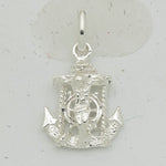 Sterling Silver Polished Textured Mariner Crucifix Charm