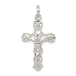 Sterling Silver Polished Filigree Crucifix Charm