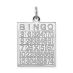 Sterling Silver Rhodium-plated Polished Bingo Card Pendant
