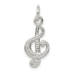 Sterling Silver Polished Treble Clef Charm
