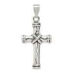 Sterling Silver Antiqued X-Center Latin Cross Pendant