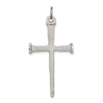 Sterling Silver Antiqued Large Nail Cross Pendant
