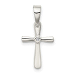 Sterling Silver CZ Center Cross Pendant