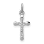 Sterling Silver Platinum-plated Small Crucifix Charm