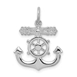 Sterling Silver Platinum-plated Mariner Cross Pendant
