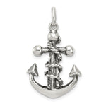 Sterling Silver Antiqued Anchor Cross Pendant
