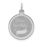 Sterling Silver Rhodium-plated HAPPY BIRTHDAY with Banner Engravable Round Disc Charm