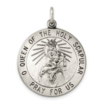 Sterling Silver Antiqued Queen of the Holy Scapular Medal