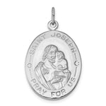 Sterling Silver Platinum-plated St. Joseph Medal