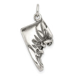 Sterling Silver Polished Antiqued 3-D Baby Shoe Charm