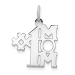Sterling Silver Rhodium-plated Polished # 1 MOM Charm