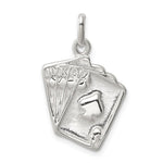 Sterling Silver Polished Playing Cards Charm