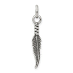 Sterling Silver Antiqued 3-D Feather Charm