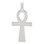 Sterling Silver Rhodium-plated Ankh Cross Pendant