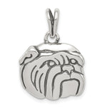 Sterling Silver Antiqued Bulldog Head Charm