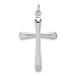 Sterling Silver Platinum-plated Polished Beveled Cross Pendant
