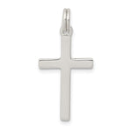 Sterling Silver Rhodium-plated Polished Cross Pendant