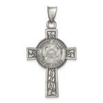 Sterling Silver Antiqued US Coast Guard Cross Pendant