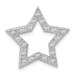 Sterling Silver Rhodium-plated CZ Cut-out Star Chain Slide